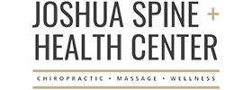Joshua Spine Health Center logo with chiropractic, massage, and wellness tagline