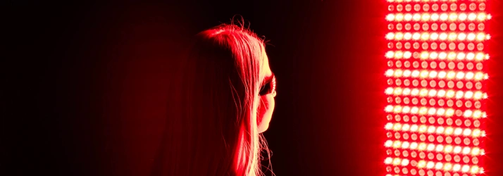 Patient using Red Light Therapy at Joshua Spine and Health Center